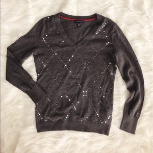 • Tommy Hilfiger • Sequin V-Neck Sweater